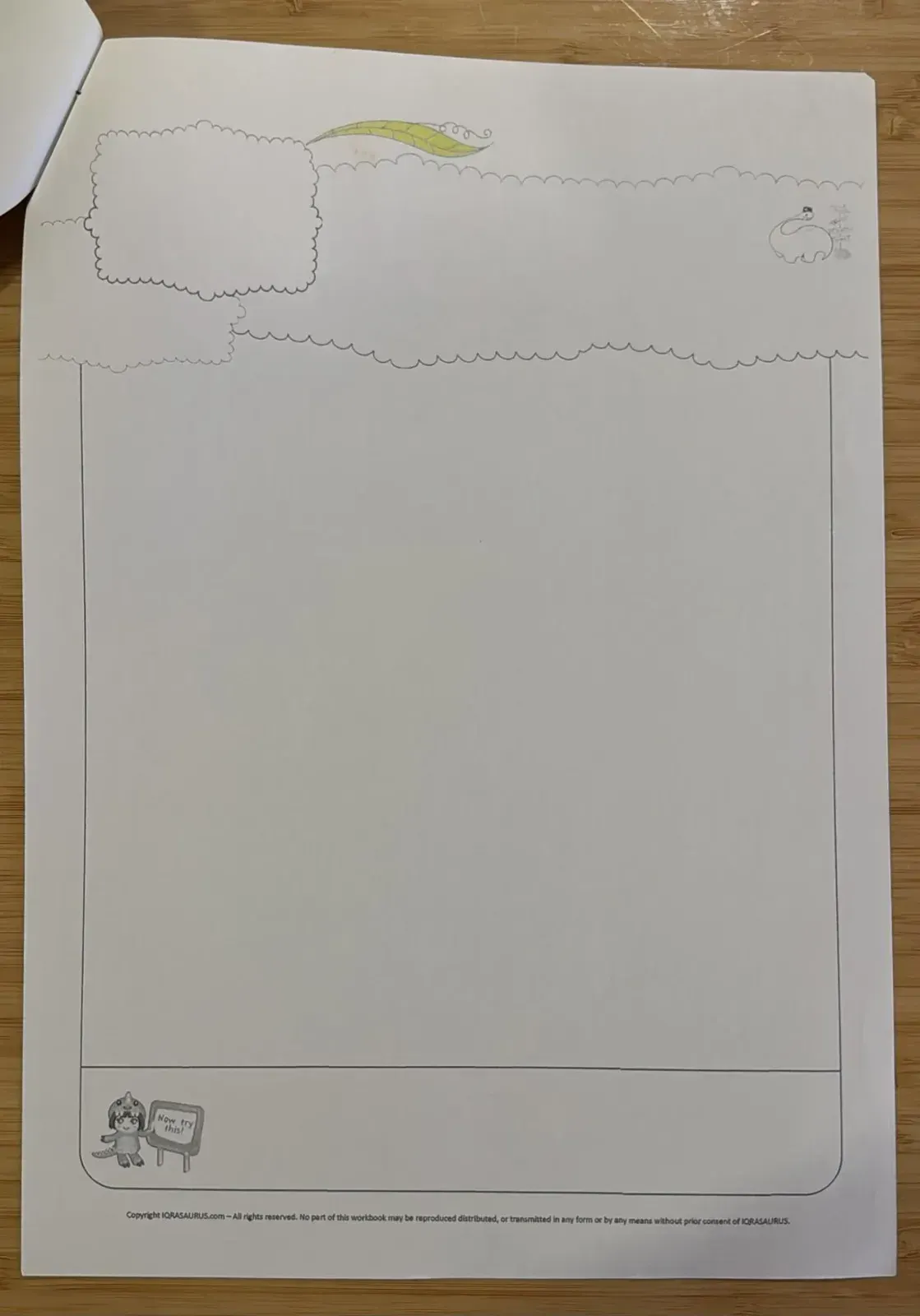 A blank doodling template with an empty frame